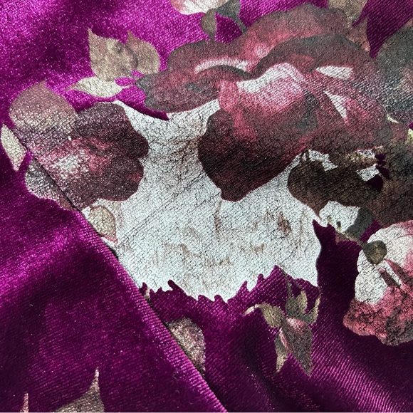 NWT Ignite Evenings Floral Velvet Mini Dress Dress Plum Wedding Guest Size 14 - Picture 13 of 14